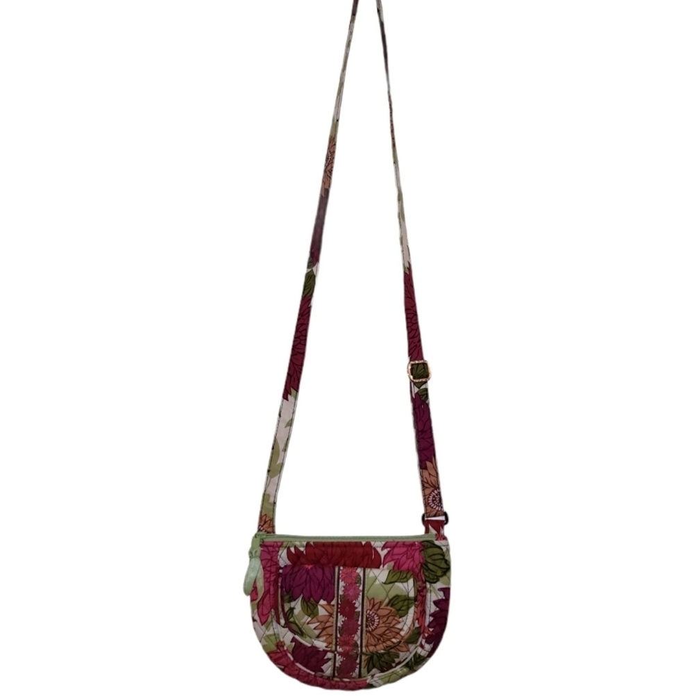 Vera Bradley Fuschia/Green Adjustable Mini Crossbody Bag
